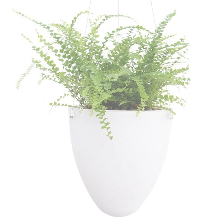Wire Hanging Plastic Flowerpot With Automatic Water Absorption And Frosted Surface(D09 Caliber 19cm) - Flower Pots & Planters by PMc TechLife | Online Shopping South Africa | PMc TechLife | Buy Now Pay Later Mobicred
