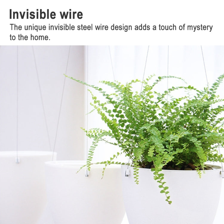 Wire Hanging Plastic Flowerpot With Automatic Water Absorption And Frosted Surface(D09 Caliber 19cm) - Flower Pots & Planters by PMc TechLife | Online Shopping South Africa | PMc TechLife | Buy Now Pay Later Mobicred
