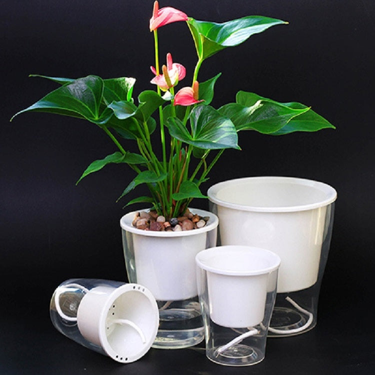 Fully Transparent Hydroponic Flower Pots Water Level Visible Non-Broken Glue Self-Absorbent Plastic Flower Pots, Size: W09 Caliber 17.5cm(Full Transparency) - Flower Pots & Planters by PMc TechLife | Online Shopping South Africa | PMc TechLife | Buy Now Pay Later Mobicred