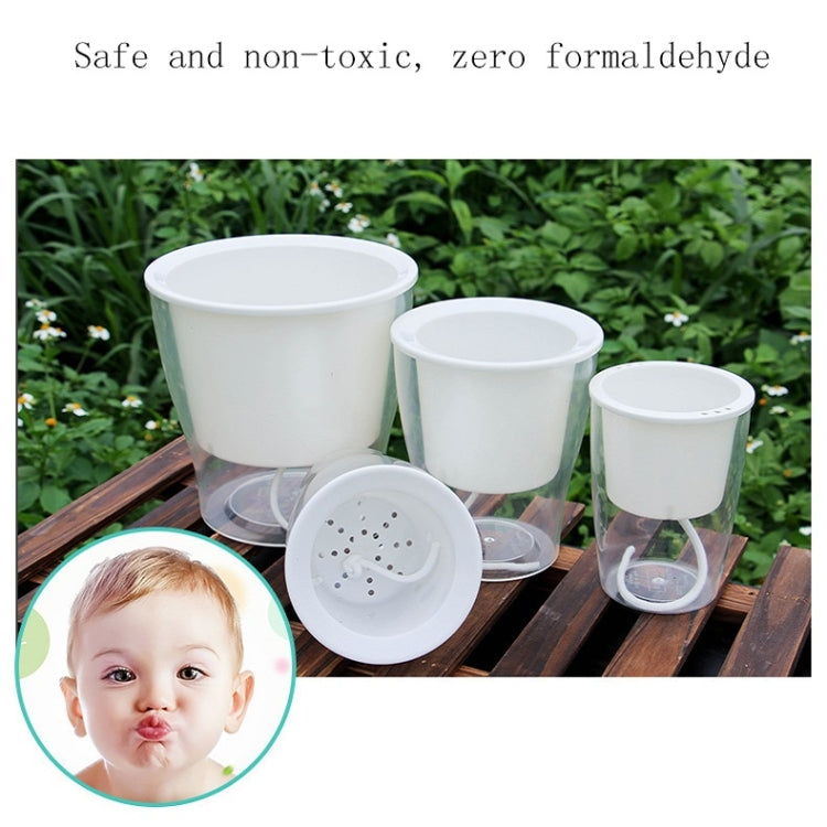 Fully Transparent Hydroponic Flower Pots Water Level Visible Non-Broken Glue Self-Absorbent Plastic Flower Pots, Size: W10 Caliber 17.5cm(Full Transparency) - Flower Pots & Planters by PMc TechLife | Online Shopping South Africa | PMc TechLife | Buy Now Pay Later Mobicred