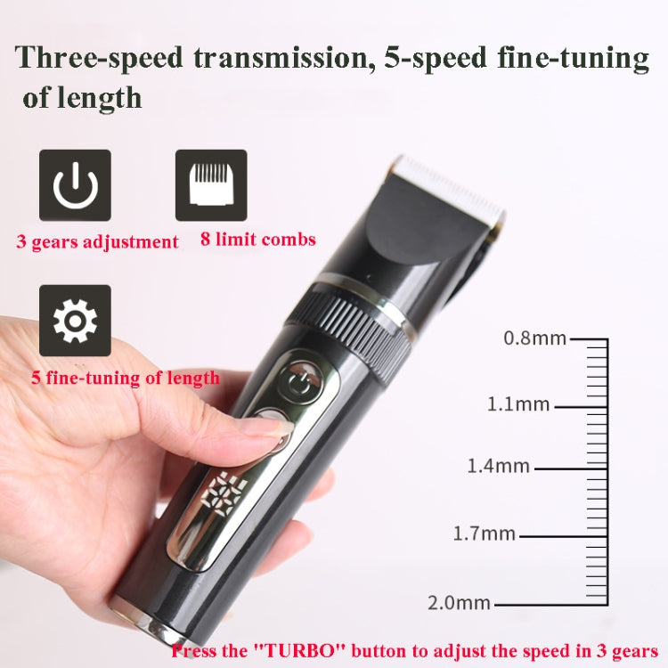 BF-868 LCD Digital Display Electric Hair Clipper Baby Children Adult Electric Hair Clipper Set(Gun Color) - free shipping - PMC TechLife - Order now!