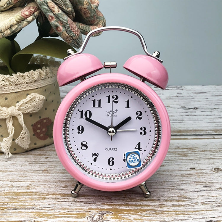 3 Inch Metal Bell Alarm Clock With Night Light Student Bedside Fashion Clock(Pink) - Alarm Clocks by PMc TechLife | Online Shopping South Africa | PMc TechLife | Buy Now Pay Later Mobicred