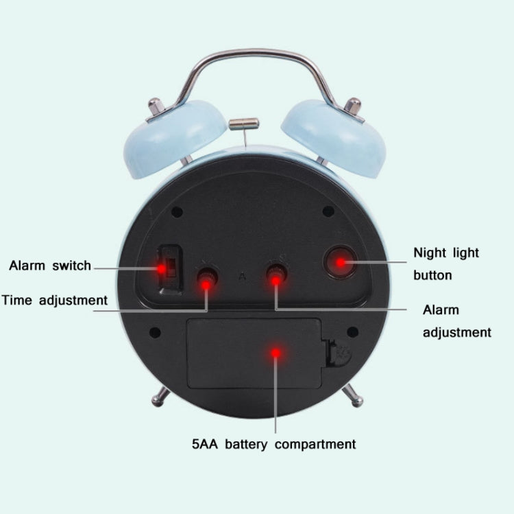 Student Cute Style Bell Alarm Clock Bedside Mute Clock With Light Specification��� Y33 3 Inch (Blue) - Alarm Clocks by PMc TechLife | Online Shopping South Africa | PMc TechLife | Buy Now Pay Later Mobicred