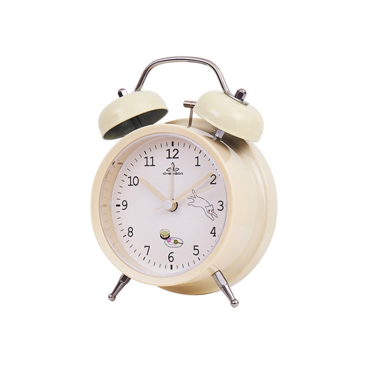 Student Cute Style Bell Alarm Clock Bedside Mute Clock With Light Specification��� Y34 3 Inch (Beige) - Alarm Clocks by PMc TechLife | Online Shopping South Africa | PMc TechLife | Buy Now Pay Later Mobicred