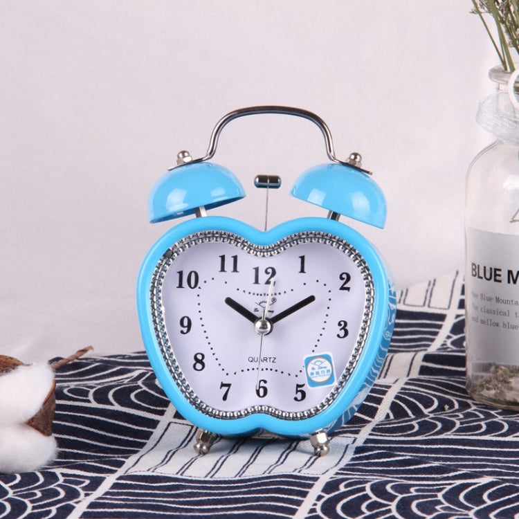 Children Cartoon Apple-Shaped Bedside Mute Desk Clock Metal Bell Digital Alarm Clock(Blue) - Alarm Clocks by PMc TechLife | Online Shopping South Africa | PMc TechLife | Buy Now Pay Later Mobicred
