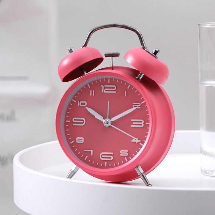 3304T Bedroom Bedside Multifunctional Bell Metal Alarm Clock With Night Light(Pink) - Alarm Clocks by PMc TechLife | Online Shopping South Africa | PMc TechLife | Buy Now Pay Later Mobicred