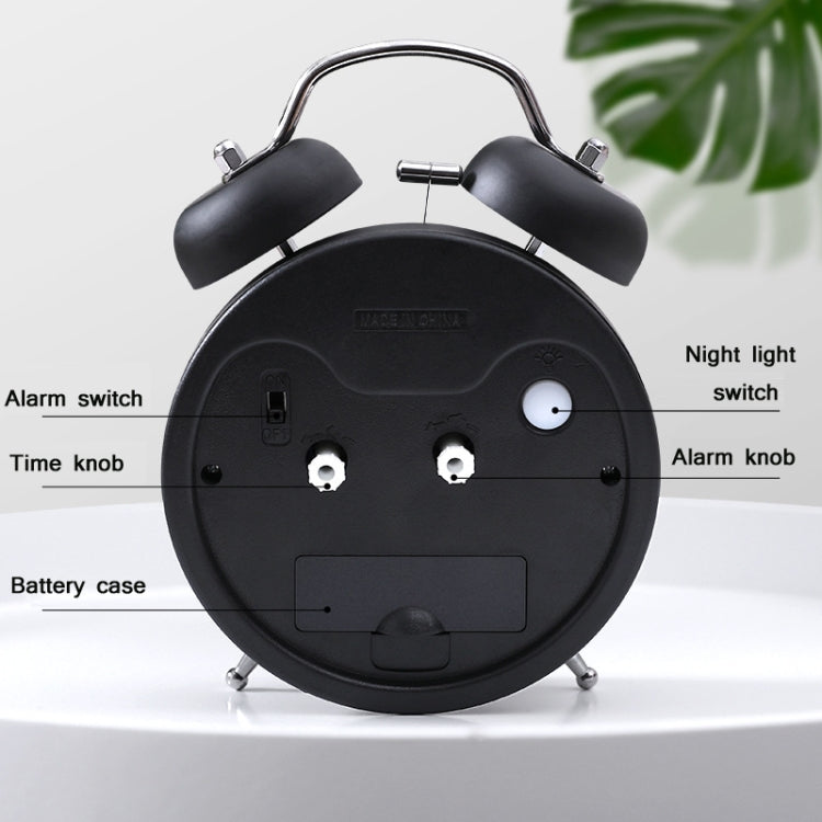 3304T Bedroom Bedside Multifunctional Bell Metal Alarm Clock With Night Light(Navy Blue) - Alarm Clocks by PMc TechLife | Online Shopping South Africa | PMc TechLife | Buy Now Pay Later Mobicred