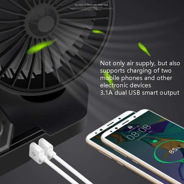 F558 With USB Mobile Phone Charging Car Fan 12/24V Car Truck Double Shaking Head Fan(Double Head 24V) - Heating & Fans by PMC TechLife | Online Shopping South Africa | PMC TechLife | Buy Now Pay Later Mobicred