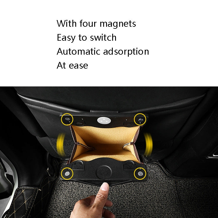 Car Trash Can Storage Bag Hanging Paste With LED Light Garbage Bag(Small (Beige))) - Stowing Tidying by PMC TechLife | Online Shopping South Africa | PMC TechLife | Buy Now Pay Later Mobicred