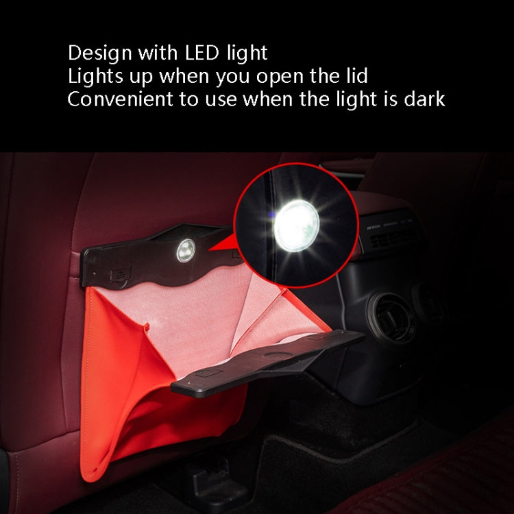 Car Trash Can Car Chair Back Hanging Storage Box Hidden Folding Storage Bag With LED Light(Black) - Stowing Tidying by PMC TechLife | Online Shopping South Africa | PMC TechLife | Buy Now Pay Later Mobicred