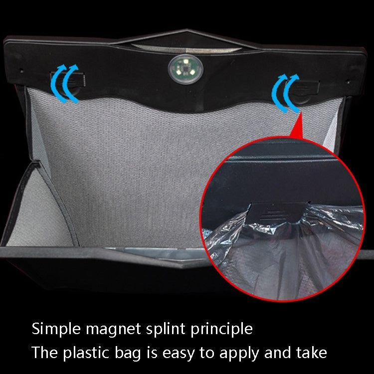 Car Trash Can Car Chair Back Hanging Storage Box Hidden Folding Storage Bag With LED Light(Black) - Stowing Tidying by PMC TechLife | Online Shopping South Africa | PMC TechLife | Buy Now Pay Later Mobicred