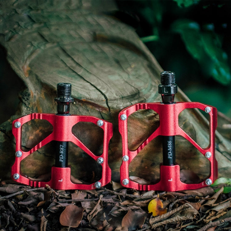 1 Pair PROMEND Mountain Bike Road Bike Bicycle Aluminum Pedals(PD-M86 Red) - free shipping - PMc TechLife - Order now!