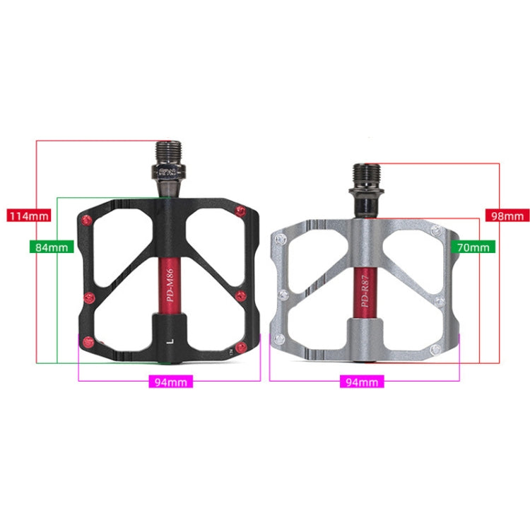 PD-R87C  1 Pair PROMEND Bicycle Road Bike Mountain Bike 3 Palin Carbon Fiber Bearing Pedal(Silver) - free shipping - PMc TechLife - Order now!