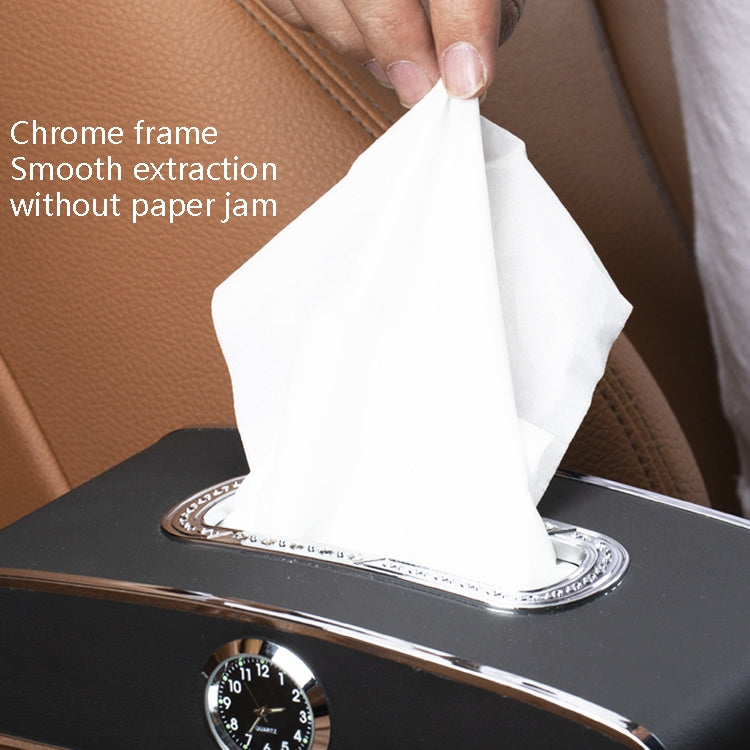 Car Clock Tissue Box Multi-Function Vehicle Instrument Table Paper Towel Box, Style: Clock+Parking Card (Agate) - Tissue Boxes by PMC TechLife | Online Shopping South Africa | PMC TechLife | Buy Now Pay Later Mobicred