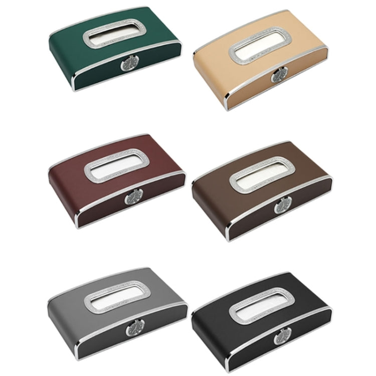 Car Clock Tissue Box Multi-Function Vehicle Instrument Table Paper Towel Box, Style: With Clock (Green) - free shipping - PMC TechLife - Order now!