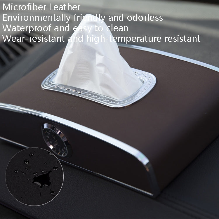 Car Clock Tissue Box Multi-Function Vehicle Instrument Table Paper Towel Box, Style: With Clock (Green) - free shipping - PMC TechLife - Order now!