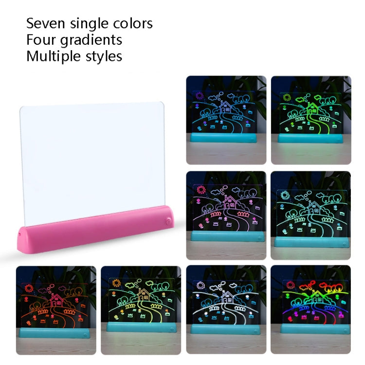 3D Painting Fluorescent Plate LED Shining Puzzle Children Graffiti Panel Handwritten Message Board(Grey) - free shipping - PMC Jewellery - Order now!