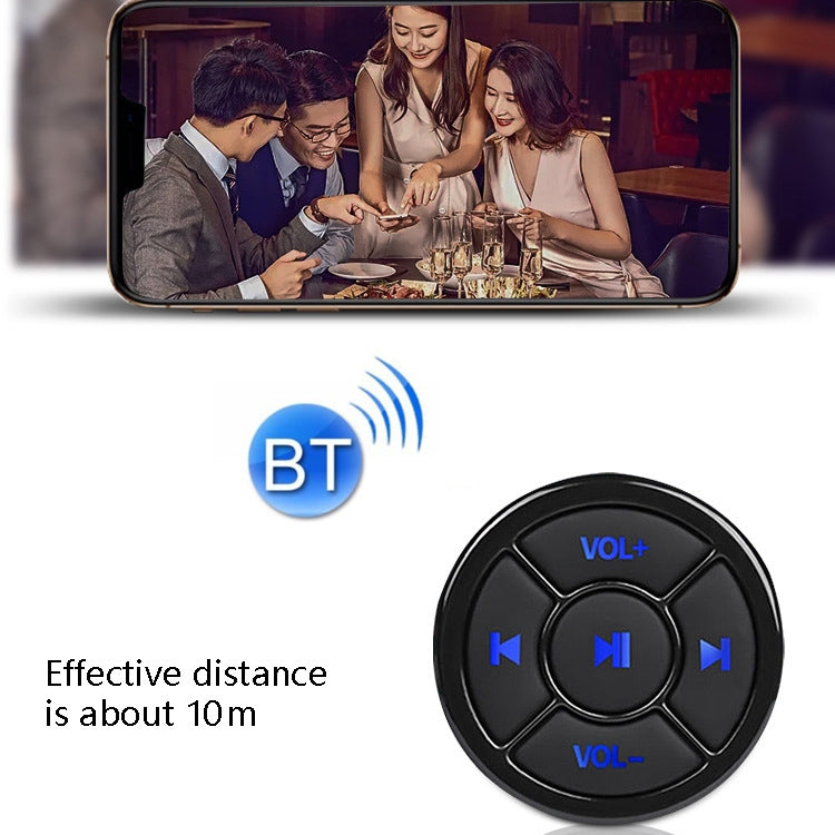 Car Mobile Phone Remote Control Bluetooth Wireless Multimedia Button Remote Control Music Playback Selfie, Colour: Silver With Buckle - free shipping - PMC TechLife - Order now!