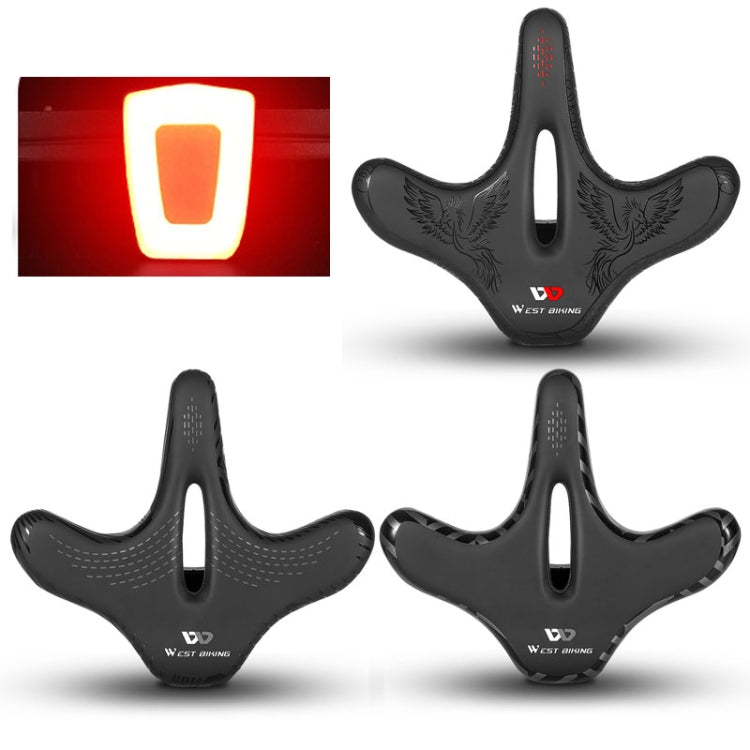 WEST BIKING YP1602797 Bicycle Hollow Seat Night Riding With Warning Tail Light Seat(Black Goose) - Bicycle Saddle by WEST BIKING | Online Shopping South Africa | PMc TechLife | Buy Now Pay Later Mobicred