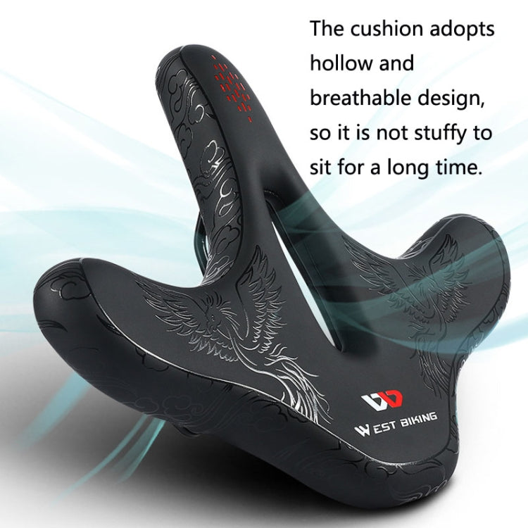 WEST BIKING YP1602797 Bicycle Hollow Seat Night Riding With Warning Tail Light Seat(Line Swallow) - free shipping - PMc TechLife - Order now!