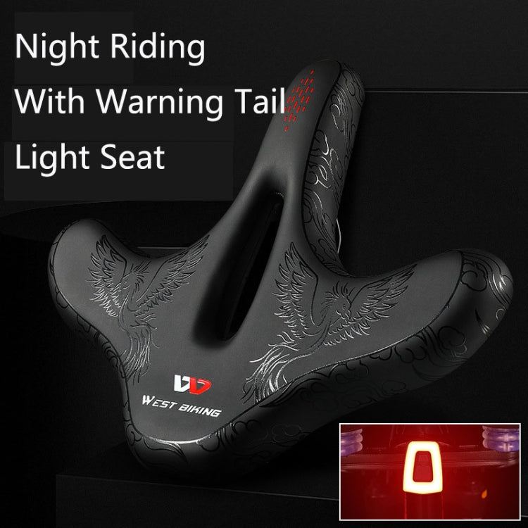 WEST BIKING YP1602797 Bicycle Hollow Seat Night Riding With Warning Tail Light Seat(Line Swallow) - free shipping - PMc TechLife - Order now!