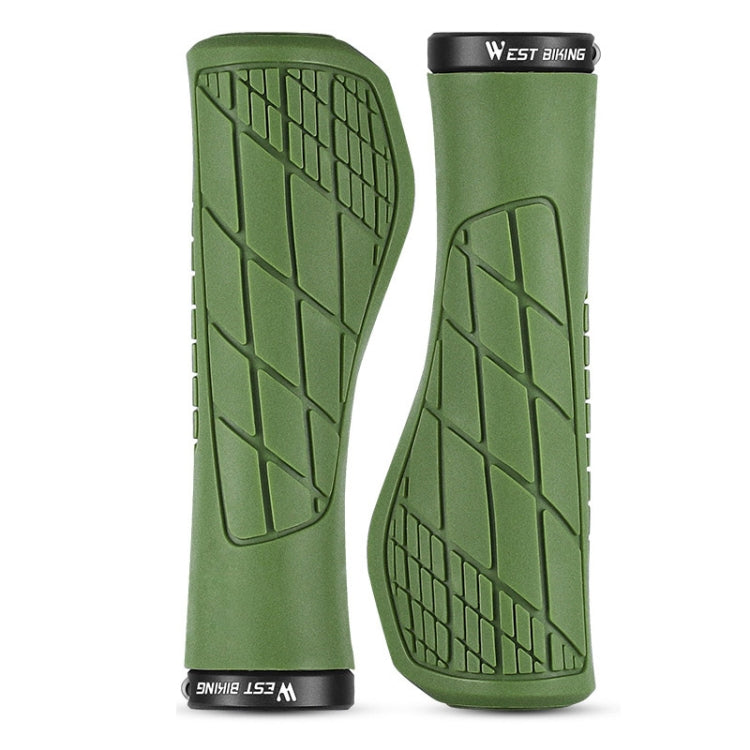 1 Pair WEST BIKING YP0804060 Bicycle Grips Mountain Bike Non-Slip Rubber Grips(Green) - free shipping - PMc TechLife - Order now!