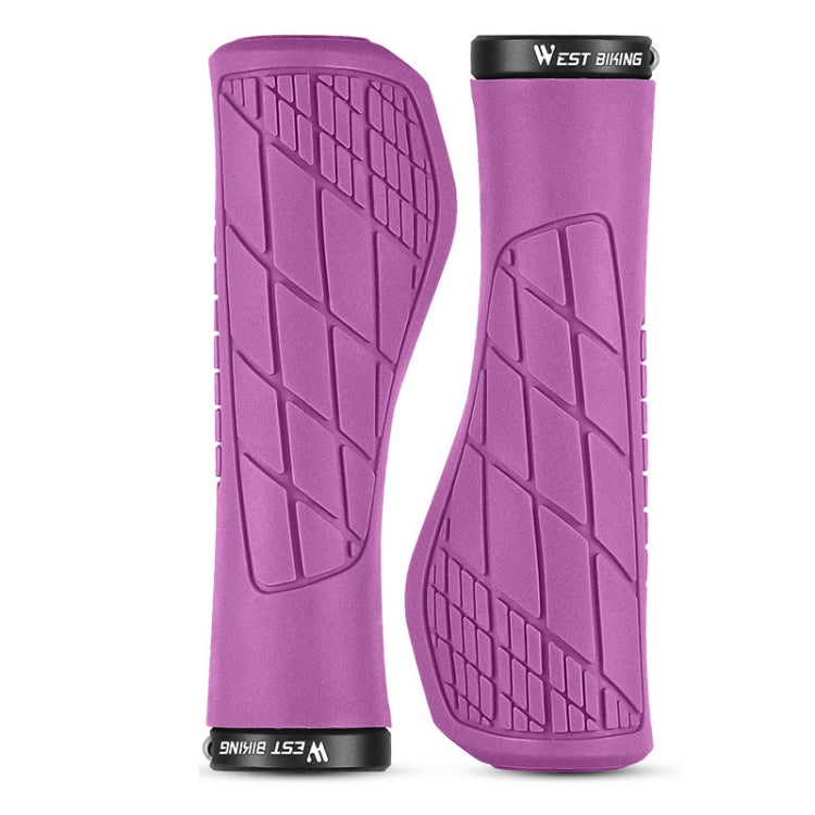 1 Pair WEST BIKING YP0804060 Bicycle Grips Mountain Bike Non-Slip Rubber Grips(Purple) - free shipping - PMc TechLife - Order now!