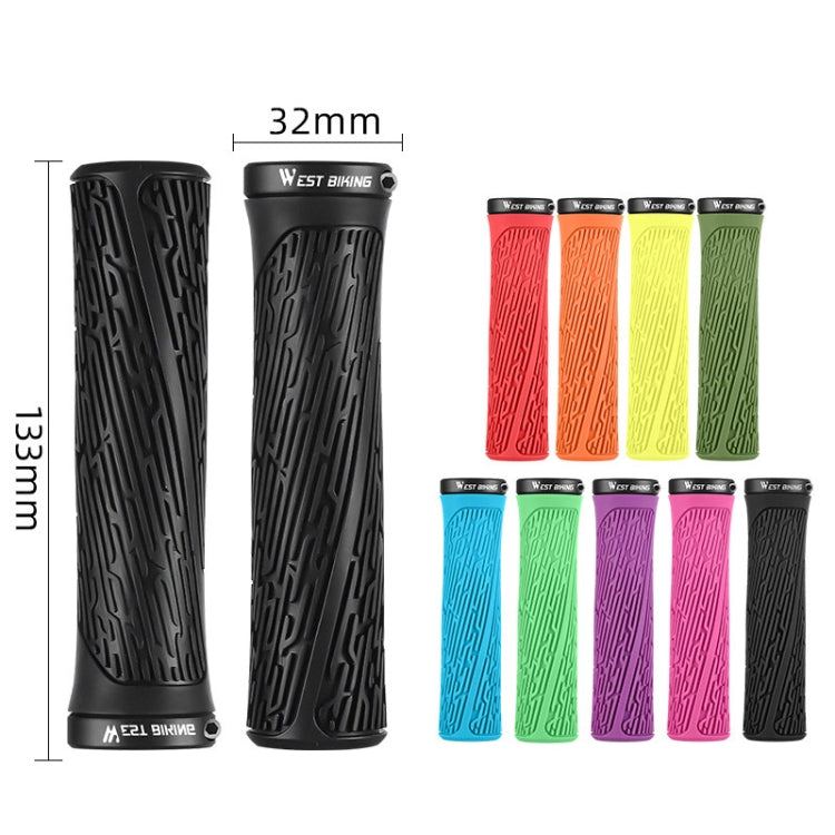 1 Pair WEST BIKING YP0804061 Bicycle Anti-Slip Shock Absorber Grip Mountain Bike Rubber Handlebar Cover(Red) - free shipping - PMc TechLife - Order now!
