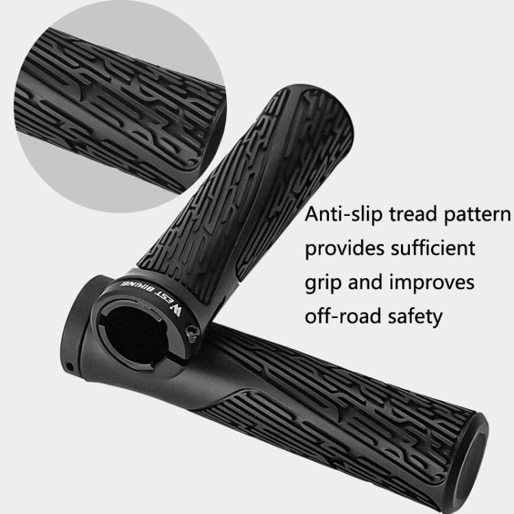 1 Pair WEST BIKING YP0804061 Bicycle Anti-Slip Shock Absorber Grip Mountain Bike Rubber Handlebar Cover(Purple) - free shipping - PMc TechLife - Order now!