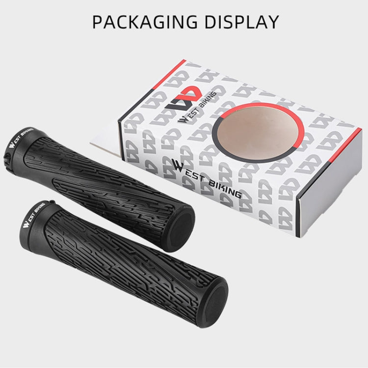 1 Pair WEST BIKING YP0804061 Bicycle Anti-Slip Shock Absorber Grip Mountain Bike Rubber Handlebar Cover(Black) - free shipping - PMc TechLife - Order now!