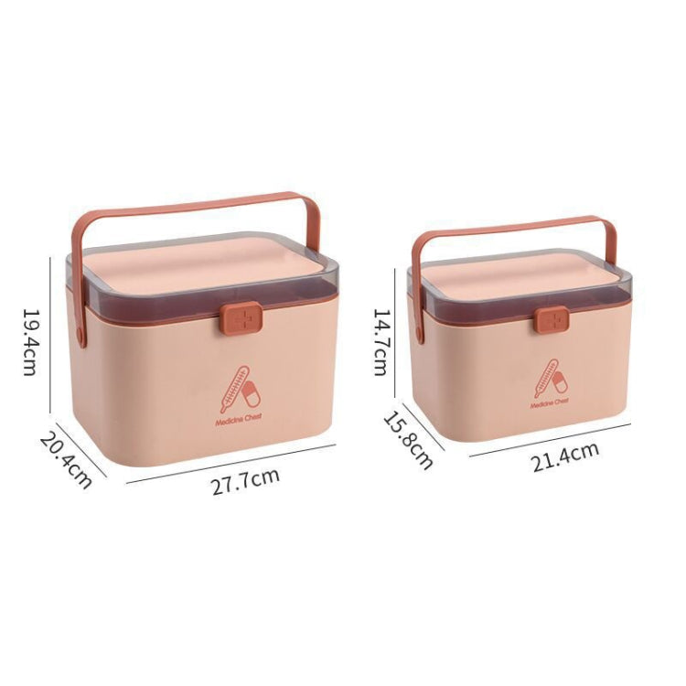 Household Plastic Small Medicine Box Portable Medicine Storage Box, Size: 27.7 x 20.4 x 19.4cm(Pink) - free shipping - PMC TechLife - Order now!