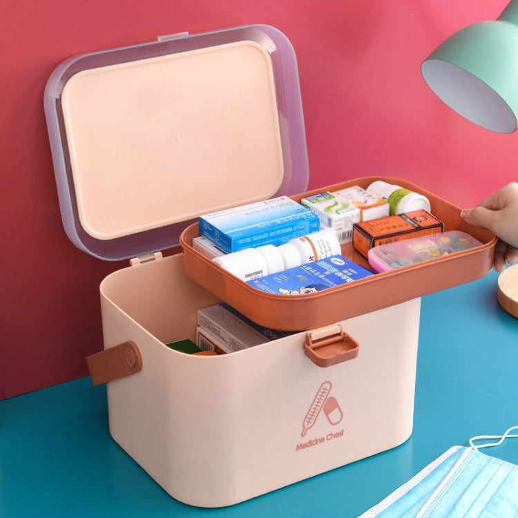 Household Plastic Small Medicine Box Portable Medicine Storage Box, Size: 27.7 x 20.4 x 19.4cm(Pink) - free shipping - PMC TechLife - Order now!