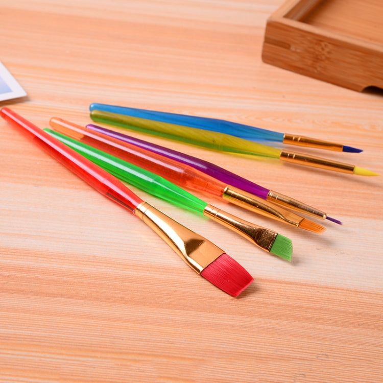 Zhu Ting Color Plastic Rod Children Paint Brush Set Gouache Watercolor Paint Brush Set, Model: 6pcs/Set - Art Supplies by PMC TechLife | Online Shopping South Africa | PMC TechLife