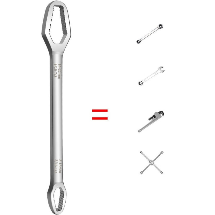 Multi-Function Plum Wrench Open Adjustment Double-Headed Self-Tightening Wrench(Silver) - free shipping - PMc TechLife - Order now!