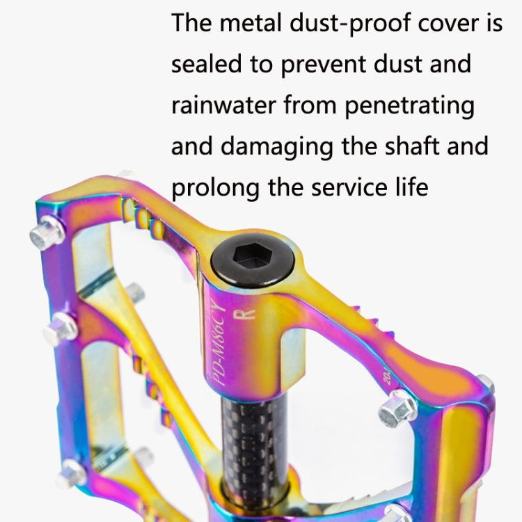 1 Pair PROMEND Three Peilin Bearing Aluminum Alloy CNC Bicycle Colorful Pedal PD-R87CY - Pedals by PROMEND | Online Shopping South Africa | PMc TechLife | Buy Now Pay Later Mobicred