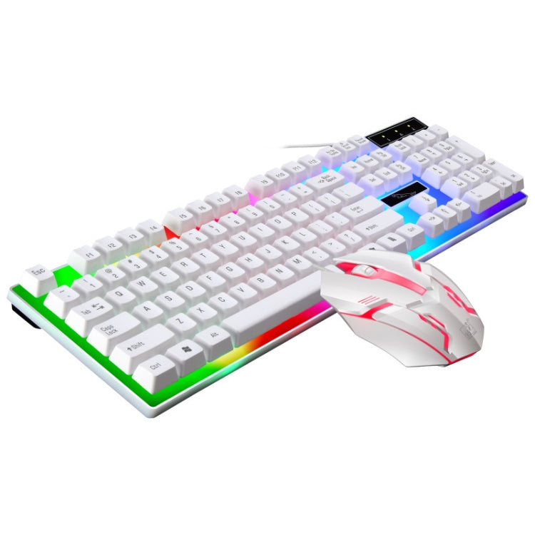 ZGB G21B Colorful Glow USB Wired Keyboard Mouse Set(White) - free shipping - PMC Jewellery - Order now!