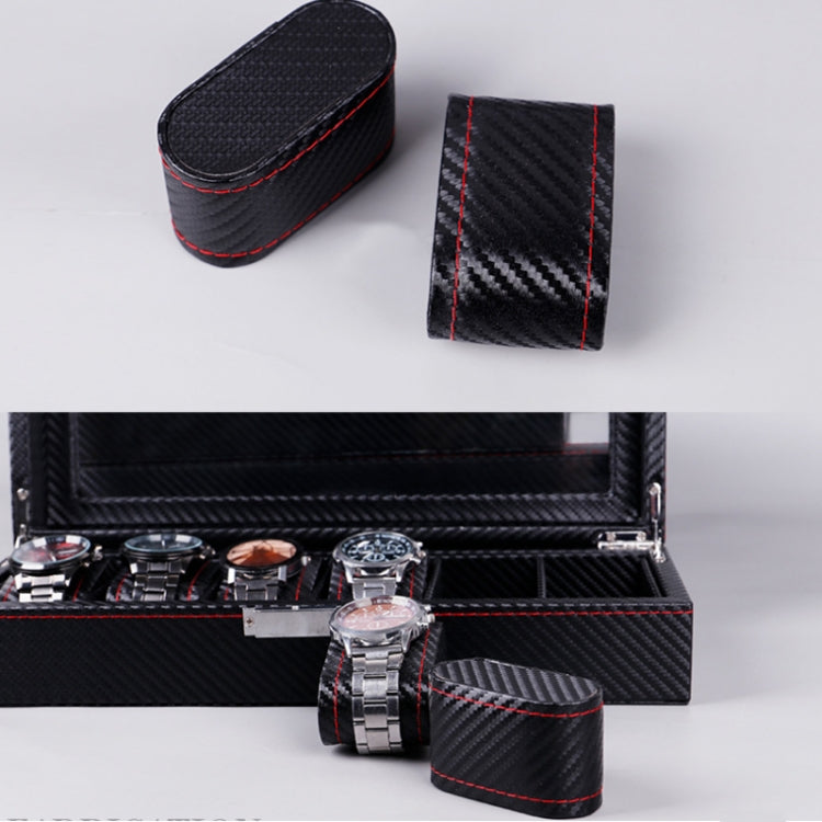 Carbon Fiber PU Leather Watch Box Jewelry Storage Box Packaging Box, Style: 6 + 3 - free shipping - PMc TechLife - Order now!