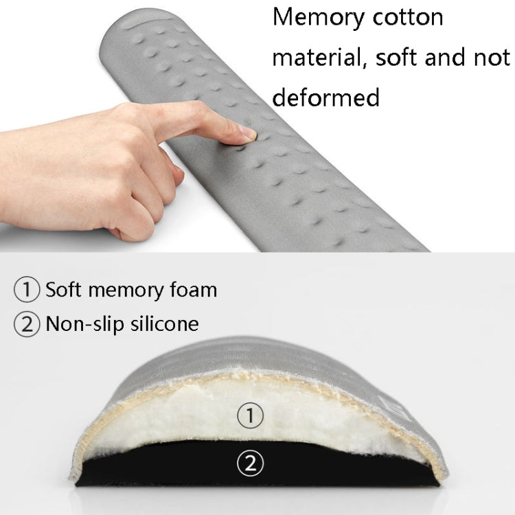 Baona Silicone Memory Cotton Wrist Pad Massage Hole Keyboard Mouse Pad, Style: Medium Keyboard Rest (Black) - Mouse Pads by Baona | Online Shopping South Africa | PMC TechLife | Buy Now Pay Later Mobicred
