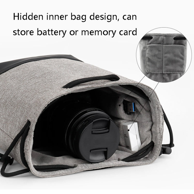 Baona Waterproof Micro SLR Camera Bag Protective Cover Drawstring Pouch Bag, Color: Small Gray - free shipping - PMC TechLife - Order now!