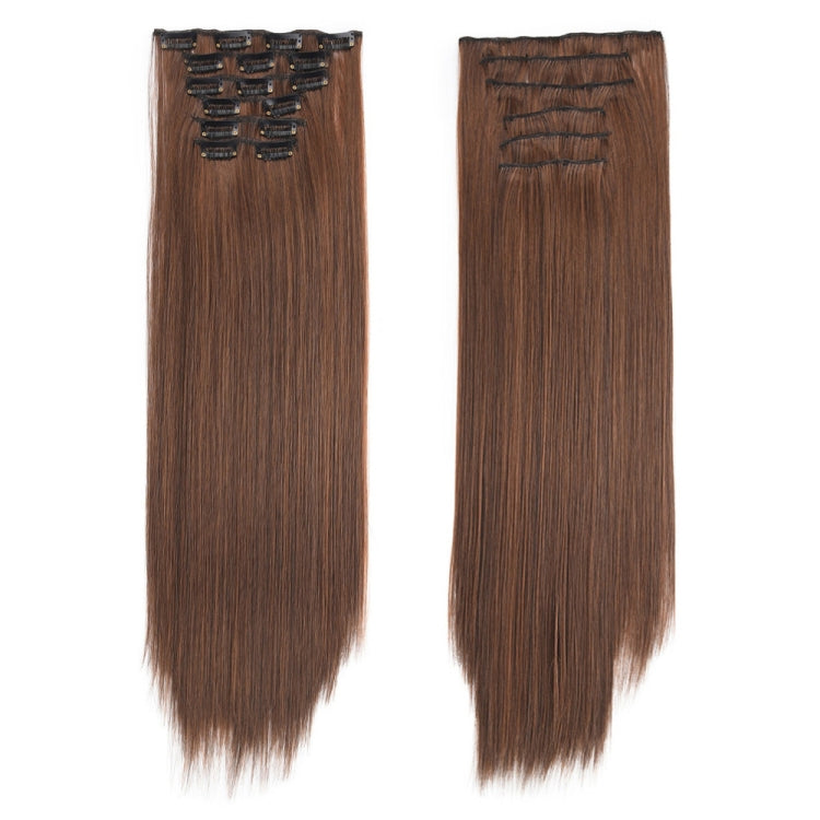 6 In 1 60cm Card Hair Extension Piece 16 Card Long Straight Hair Wig Piece, Color: 4.2M30 - free shipping - PMC TechLife - Order now!