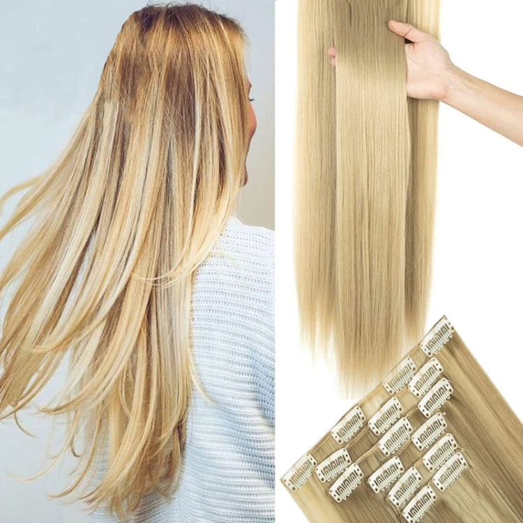 6 In 1 60cm Card Hair Extension Piece 16 Card Long Straight Hair Wig Piece, Color: 6.4 - free shipping - PMC TechLife - Order now!
