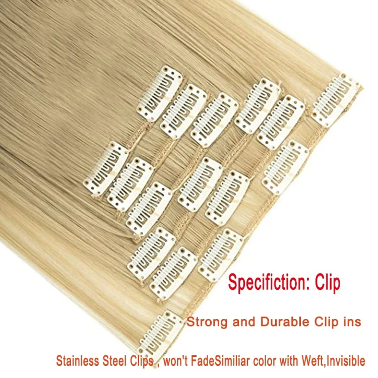 6 In 1 60cm Card Hair Extension Piece 16 Card Long Straight Hair Wig Piece, Color: 7.4H27 - free shipping - PMC TechLife - Order now!