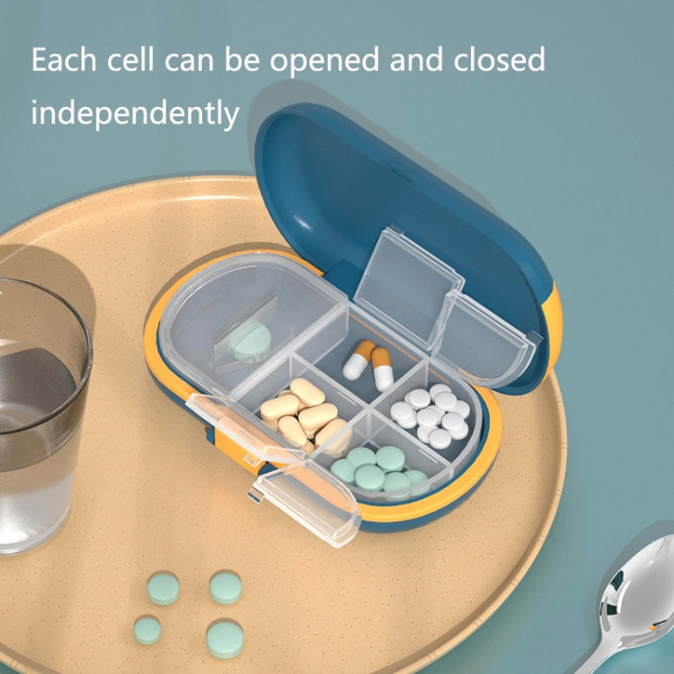 HW073 Portable Cut Medicine Large-capacity Pill Box Compartment Sealed Small Pill Box(White Yellow) - free shipping - PMC TechLife - Order now!