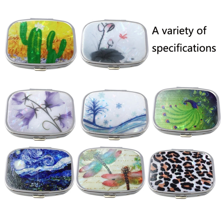 2 PCS Y10336 Two-Compartment Metal Portable Pill Box(White Leopard) - free shipping - PMC TechLife - Order now!