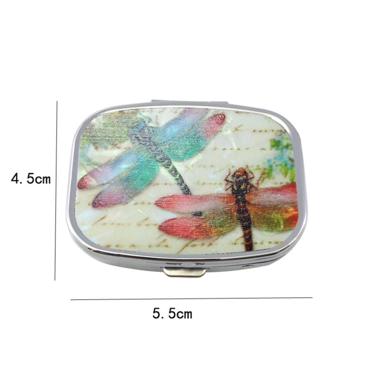 2 PCS Y10336 Two-Compartment Metal Portable Pill Box(Green Peacock) - free shipping - PMC TechLife - Order now!