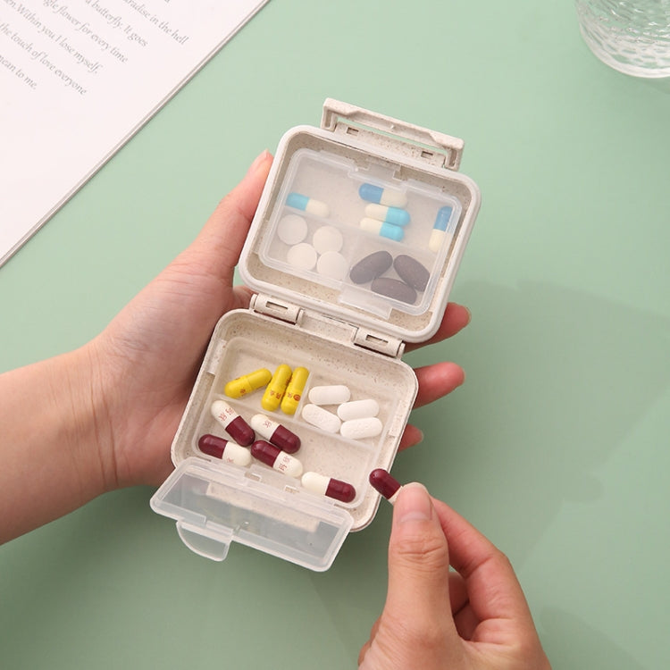 JS0018 Wheat Portable Sealed Pill Box with 6 Compartments For Pill Health Care Box(Solid Yellow) - free shipping - PMC TechLife - Order now!