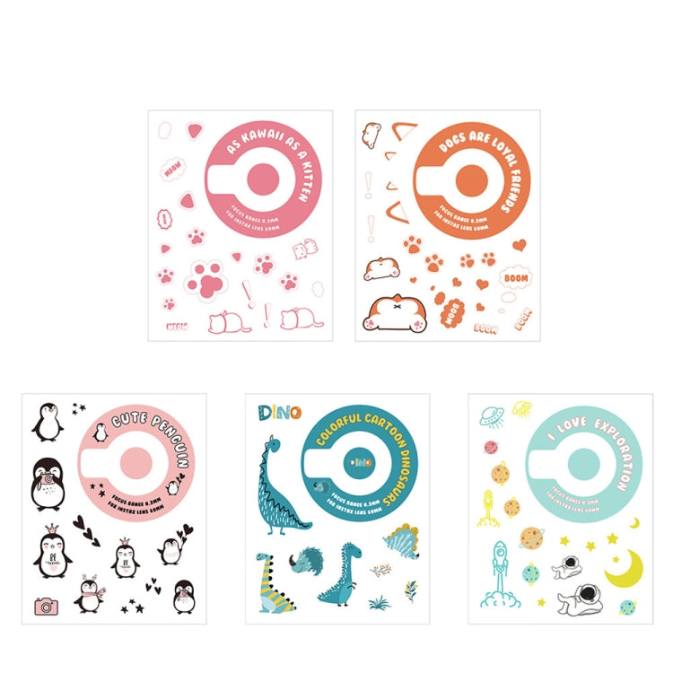 5 PCS 5 in 1 DIY Cute Cartoon  Camera Stickers Set for Fujifilm Instax mini 11(Space Animals Series) - free shipping - PMC TechLife - Order now!