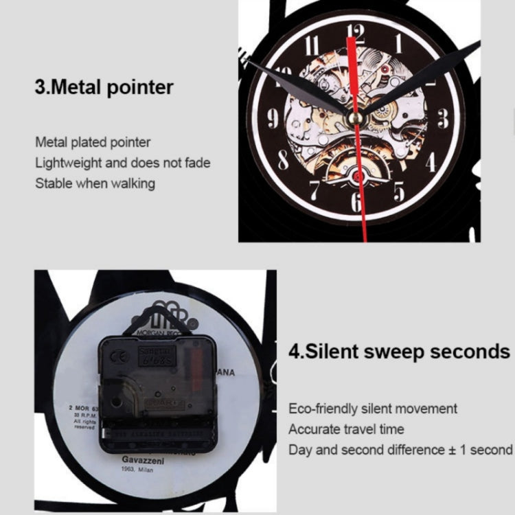 12 Inch Vinyl Record Wall Clock Haircut Girl 3D Retro Clock Living Room Decoration Quartz Wall Clock,Style: Without Light - Wall Clock by PMc TechLife | Online Shopping South Africa | PMc TechLife | Buy Now Pay Later Mobicred