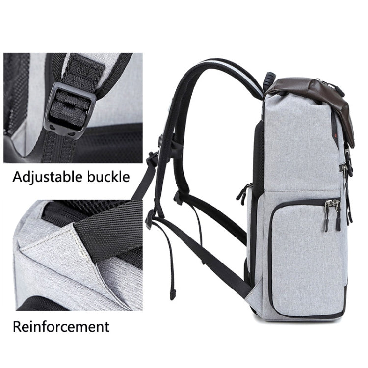 C3081 Camera  Computer Shoulder Digital Camera Bag Large Capacity Photography Backpack(Light Grey) - Backpack by PMC TechLife | Online Shopping South Africa | PMC TechLife | Buy Now Pay Later Mobicred