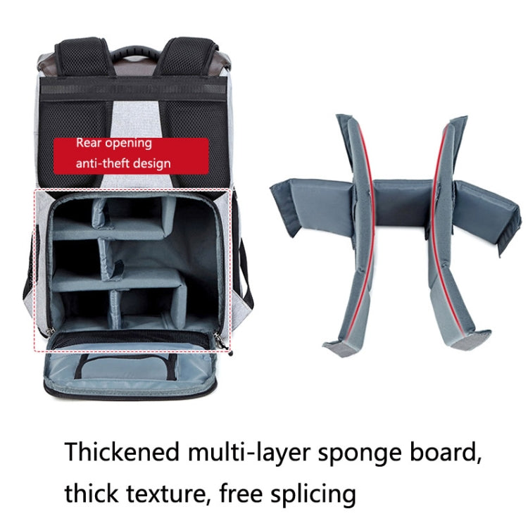 C3081 Camera  Computer Shoulder Digital Camera Bag Large Capacity Photography Backpack(Light Grey) - Backpack by PMC TechLife | Online Shopping South Africa | PMC TechLife | Buy Now Pay Later Mobicred